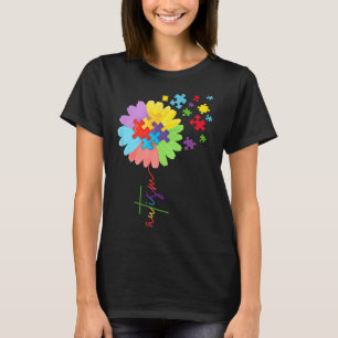 Autism Awareness Sunflower Puzzle Piece Kids T-Shirt