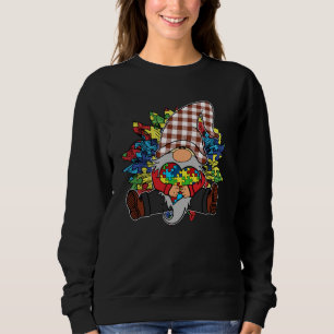 Autism Awareness Sunflower Puzzle Pieces Buffalo P Sweatshirt