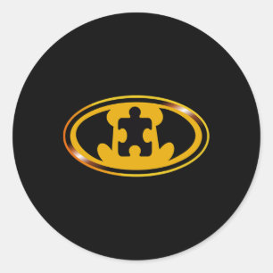 Autism Awareness Superhero Classic Round Sticker