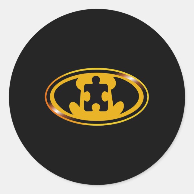 Autism Awareness Superhero  Classic Round Sticker (Front)