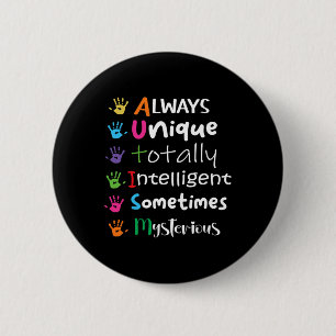 AUTISM AWARENESS Support Autism Kids for Mum Dad 1 6 Cm Round Badge