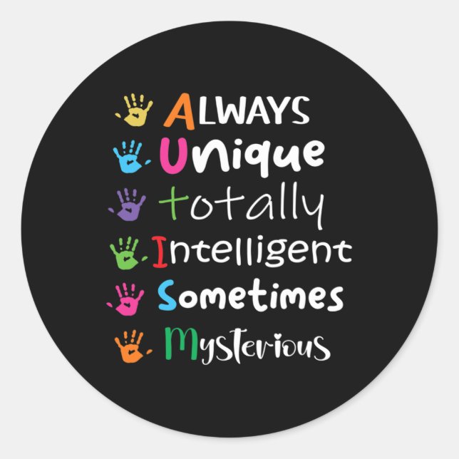 AUTISM AWARENESS Support Autism Kids for Mum Dad 1 Classic Round Sticker (Front)