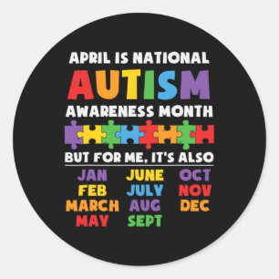 Autism Awareness Support Autism Kids For Mum Dad 2 Classic Round Sticker