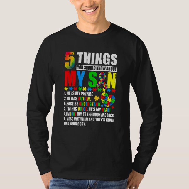 Autism Awareness Support Autism Son Kids For Mum D T-Shirt (Front)