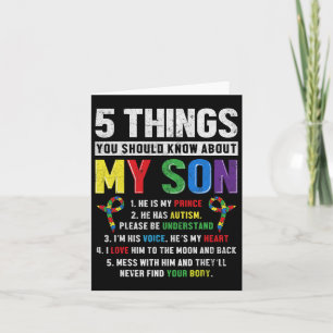 Autism Awareness Support Autistic Child Son Kids F Card