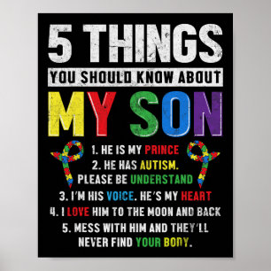 Autism Awareness Support Autistic Child Son Kids F Poster