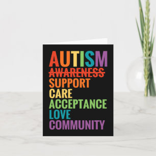 Autism Awareness  Support Care Acceptance Ally Gif Card