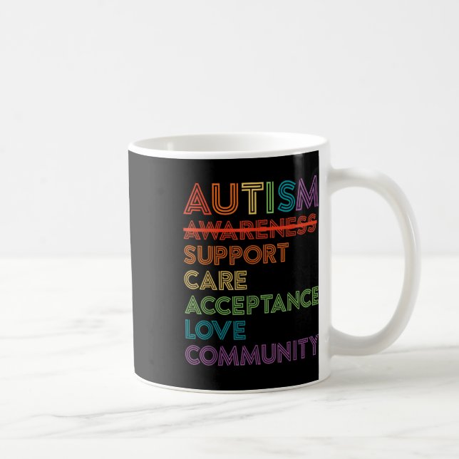 Autism Awareness Support Care Acceptance Ally Gift Coffee Mug (Right)