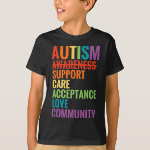 Autism Awareness Support Care Acceptance Ally Gift T-Shirt