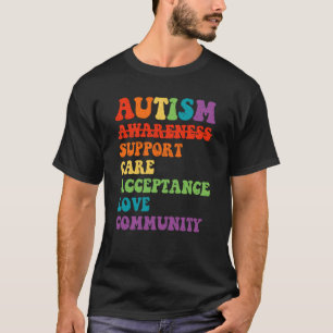 Autism Awareness Support Care Acceptance Ally Retr T-Shirt