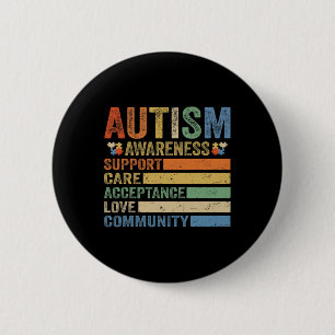 Autism Awareness Support Care Acceptance for women 6 Cm Round Badge