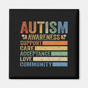 Autism Awareness Support Care Acceptance For Women Magnet