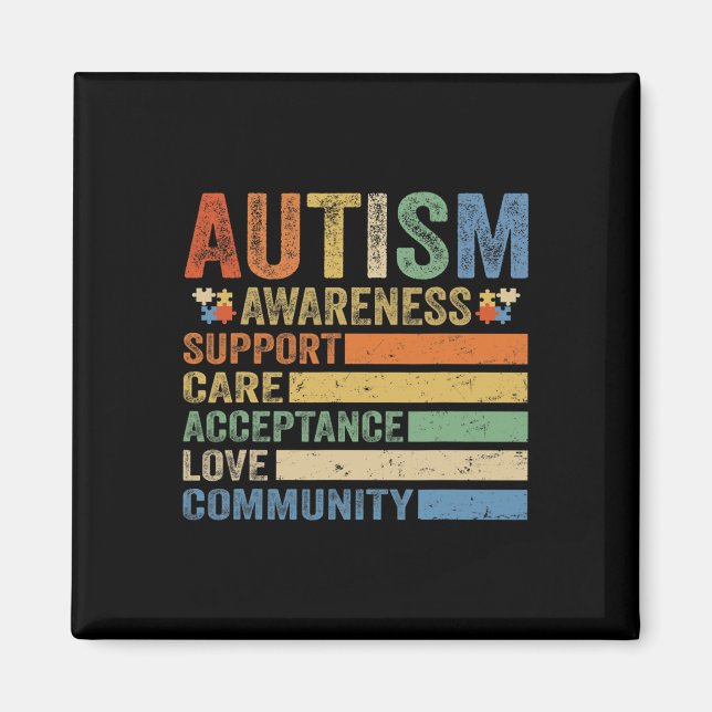 Autism Awareness Support Care Acceptance for women Magnet (Front)