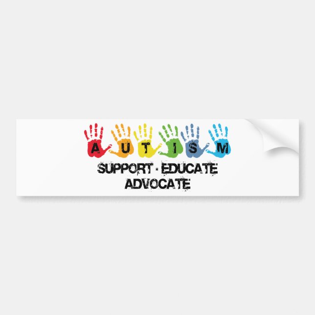 Autism Awareness : Support Educate Advocate Bumper Sticker (Front)