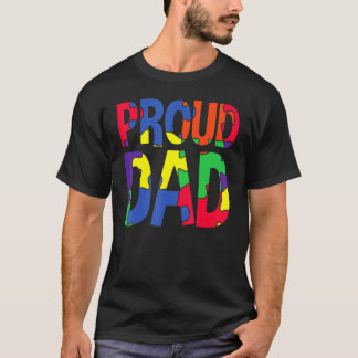 Autism Awareness Support Proud Dad Puzzle Piece T-Shirt