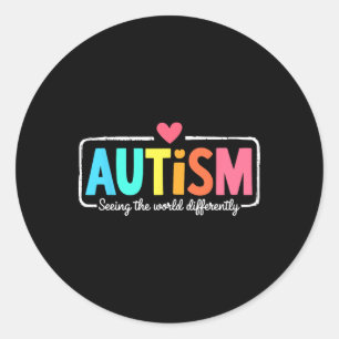 Autism Awareness Support Seeing The World Differen Classic Round Sticker