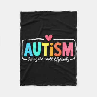 Autism Awareness Support Seeing The World Differen Fleece Blanket