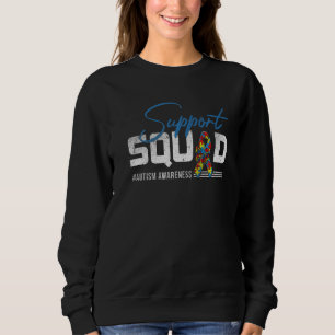 Autism Awareness Support Squad Ribbon Puzzle Piece Sweatshirt