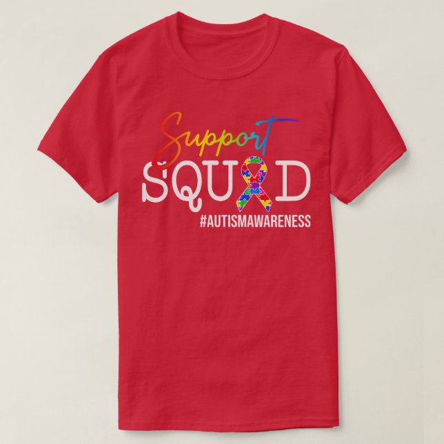 Autism Awareness Support Squad T-Shirt (Design Front)