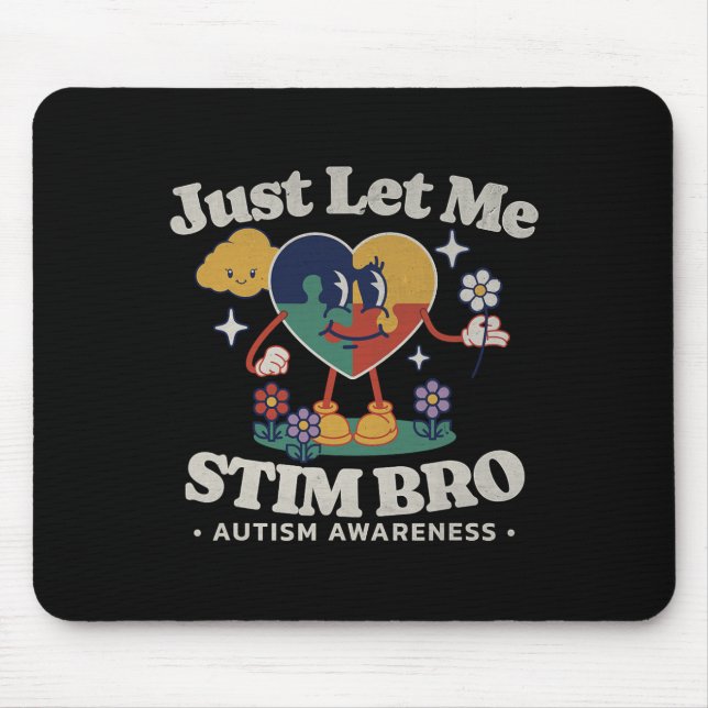 Autism Awareness Supportive Stimming Cute Butterfl Mouse Pad (Front)