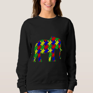 Autism Awareness Symbol Colours Elephant Animal Ne Sweatshirt