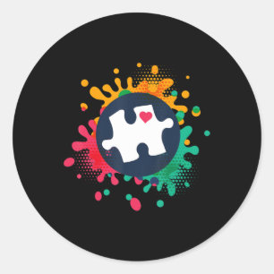 Autism Awareness T-Shirt1  Classic Round Sticker