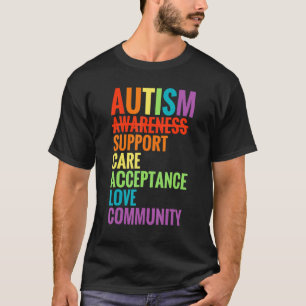 Autism Awareness T Shirt Support Care Acceptance A