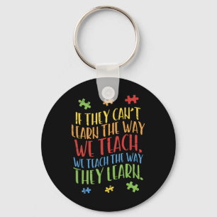 Autism Awareness Teacher Autistic Teach Learn Gift Key Ring