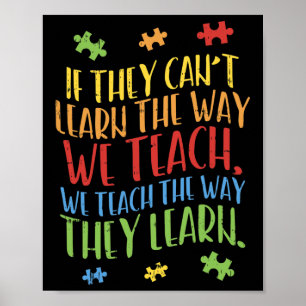 Autism Awareness Teacher Autistic Teach Learn Gift Poster