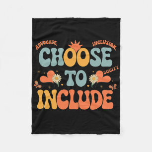 Autism Awareness Teacher - Choose To Include  Fleece Blanket