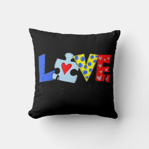 Autism Awareness Teacher  Love Needs No Word Speci Cushion