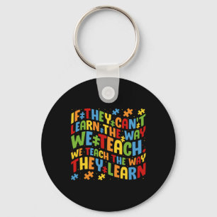 Autism Awareness Teacher Puzzle Pieces Quote For E Key Ring