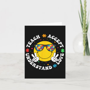 Autism Awareness Teacher Puzzle Teach Accept Under Card