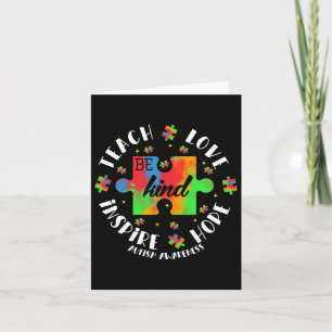 Autism Awareness Teacher Puzzle Teach Hope Love In Card