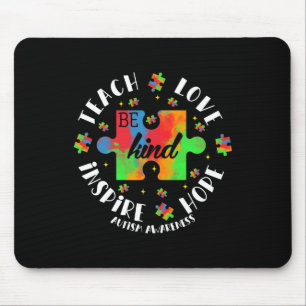 Autism Awareness Teacher Puzzle Teach Hope Love In Mouse Pad