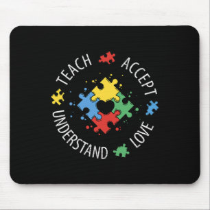 Autism Awareness Teacher Teach Accept Understand L Mouse Pad