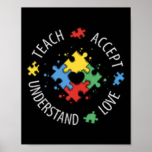 Autism Awareness Teacher Teach Accept Understand L Poster