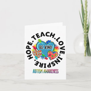 Autism Awareness Teacher Teach Hope Love Inspire M Card