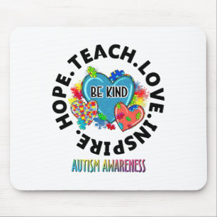 Autism Awareness Teacher Teach Hope Love Inspire M Mouse Pad