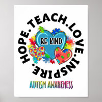 Autism Awareness Teacher Teach Hope Love Inspire M