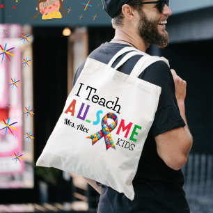 Autism Awareness Teacher Tote Bag