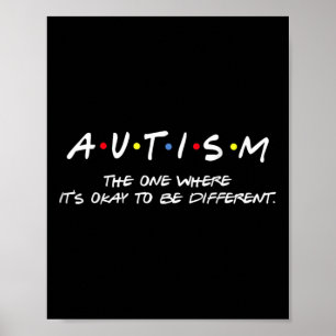 Autism Awareness The One Where It's Okay To Be Dif Poster