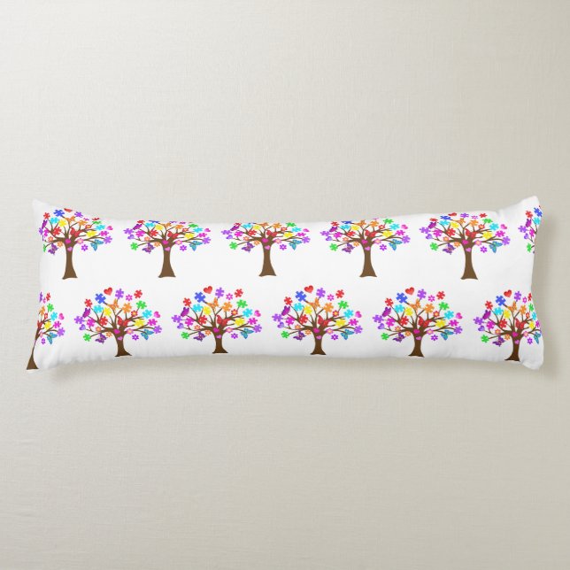 Autism Awareness Tree Body Cushion (Front)