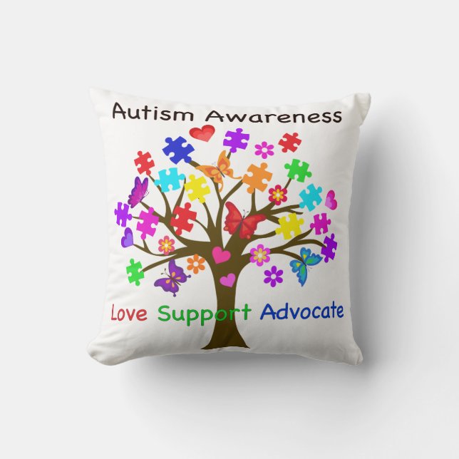 Autism Awareness Tree Cushion (Front)