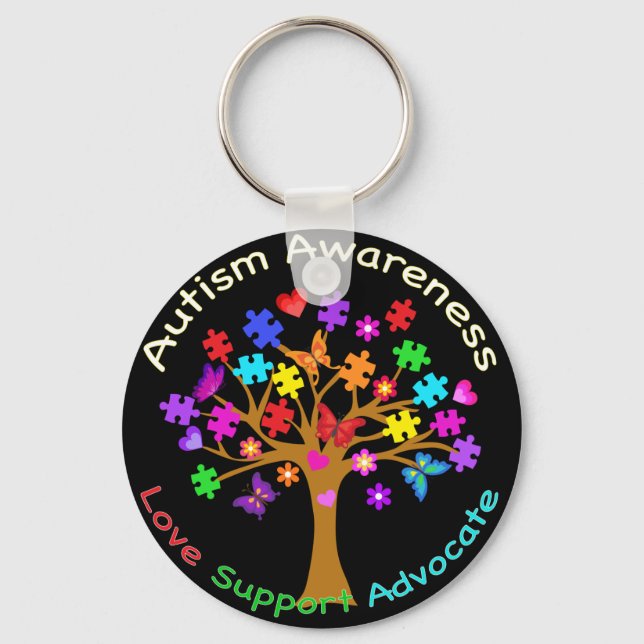 Autism Awareness Tree Key Ring (Front)