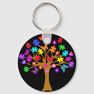 Autism Awareness Tree Key Ring