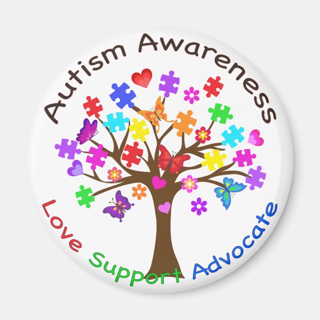 Autism Awareness Tree Magnet (Front)