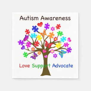 Autism Awareness Tree Napkin