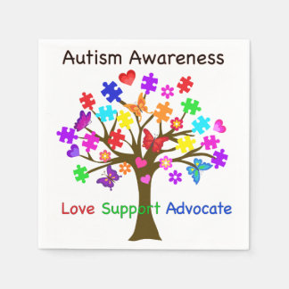 Autism Awareness Tree Napkin