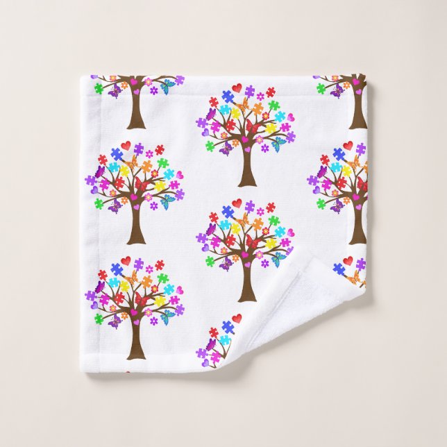 Autism Awareness Tree Wash Cloth (Wash Cloth)